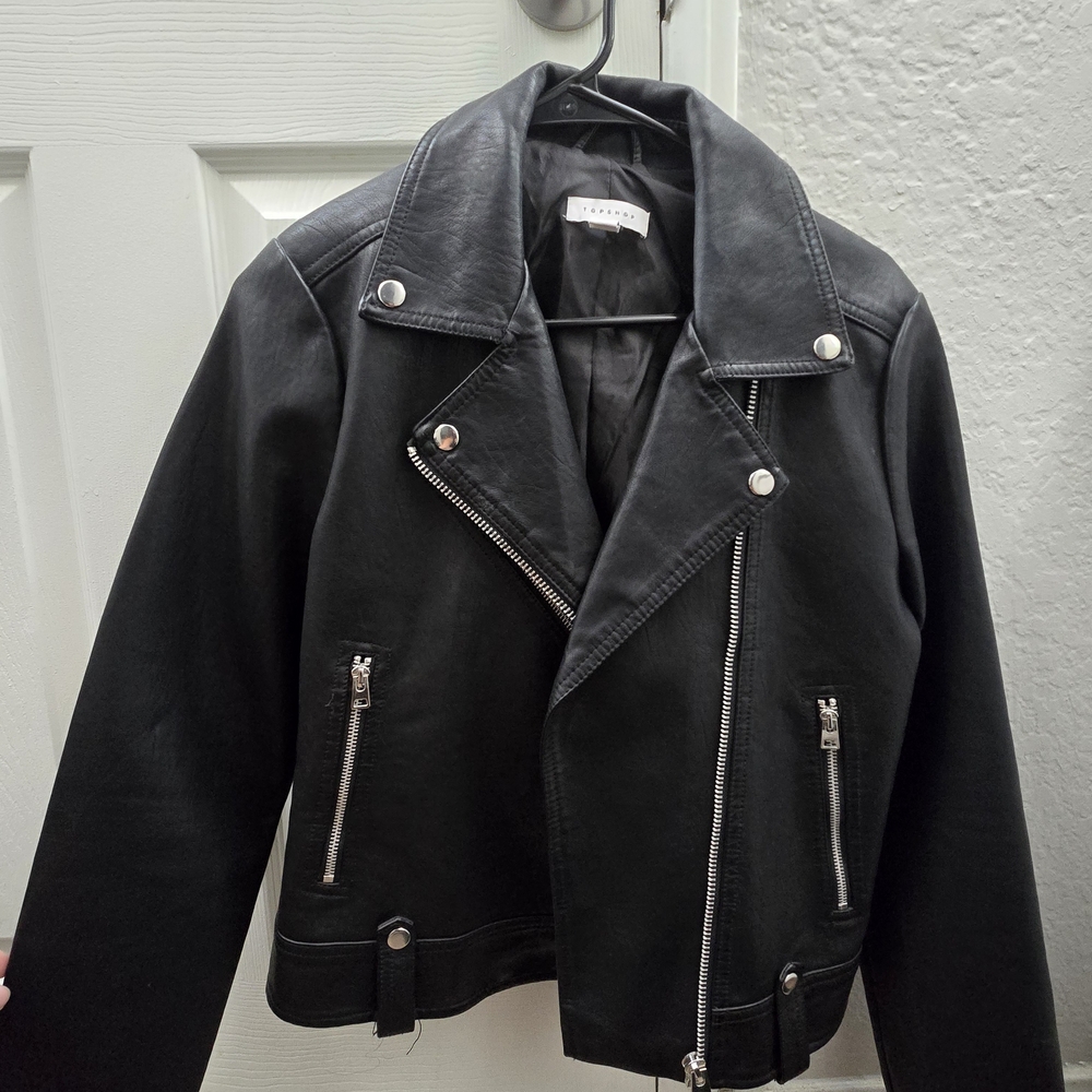 Topshop Black Leather Jacket